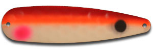 234-Warrior Orange Red Tail Hot Glow Trolling Spoon